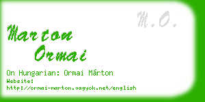marton ormai business card